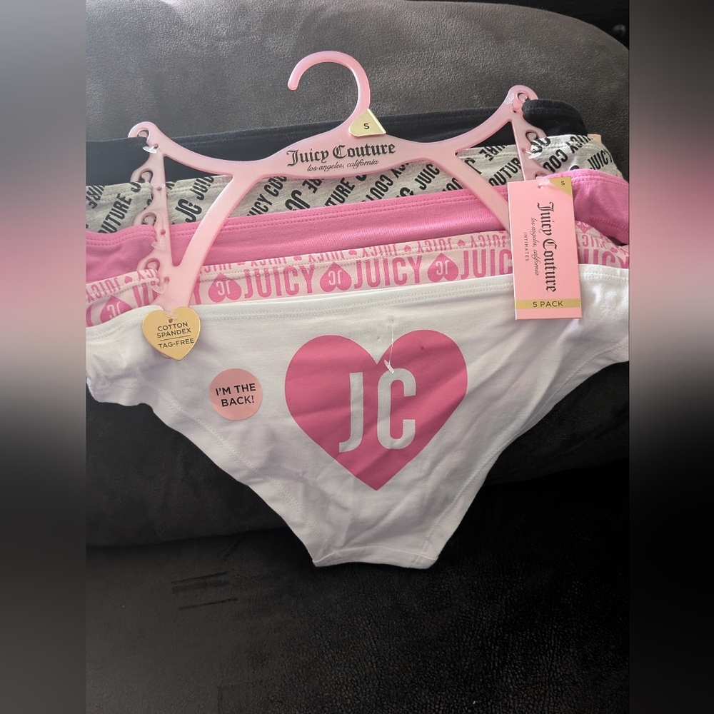 Juicy Couture' Pink and White Heart Underwear Set
